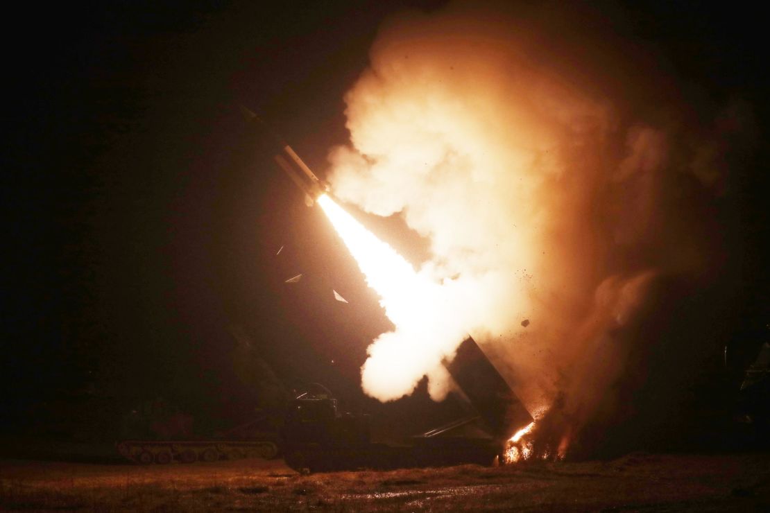 An Army Tactical Missile System is fired during a joint training session between the United States and South Korea, on October 5 at an undisclosed location.