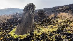 Easter Island Fire damages moai statues. (Rapa Nui Council)