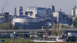 Industrial plants are seen on the site of the chemical company BASF in Ludwigshafen, Germany on April 28, 2022. 