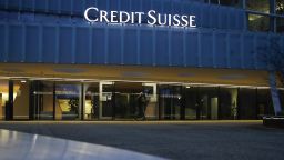 A Credit Suisse Group AG office building as night falls in Muri, Bern, Switzerland, on Monday, Feb. 15, 2021. Credit Suisse is expecting to post a fourth-quarter loss when it reports earnings on Feb. 18, after setting aside $850 million for U.S. legal cases including MBIA and booking a $450 million impairment on a hedge fund investment. Photographer: Stefan Wermuth/Bloomberg via Getty Images