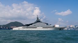 The superyacht 'Nord', believed to belong to sanctioned Russian oligarch Alexei Mordashov is seen in Hong Kong on October 7, 2022.