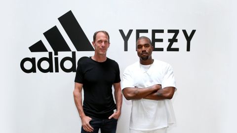 Adidas CMO Eric Liedtke and Kanye West at Milk Studios in Hollywood, California.