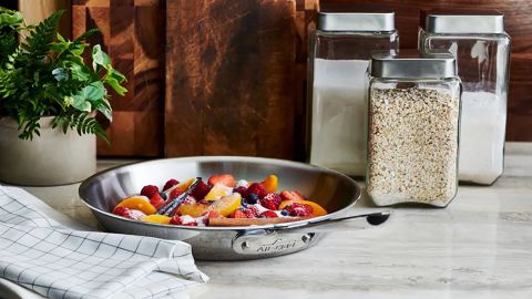All-Clad D3 Stainless Frying Pan with Lid