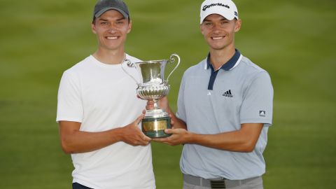 Nicolai and Rasmus Hojgaard at The Italian Open, on September 5, 2021.