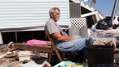 Charlie Whitehead has spent days trying to salvage family photos that were nearly destroyed by the flood.