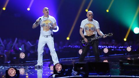 Fred Fairbrass and Richard Fairbrass of the band Right Said Fred during the ARD TV-Show 
