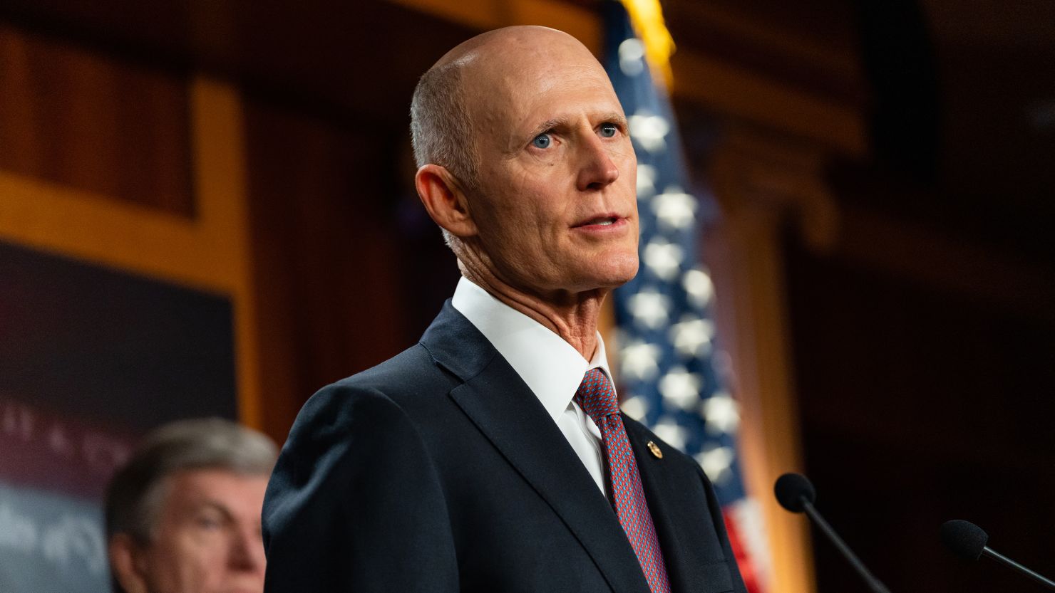 Florida Sen. Rick Scott speaks during a news conference at the US Capitol on July 26, 2022.