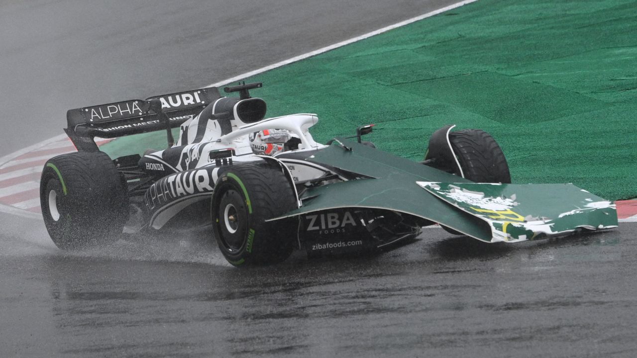 Pierre Gasly's car had been hit by debris from Sainz's crash. 