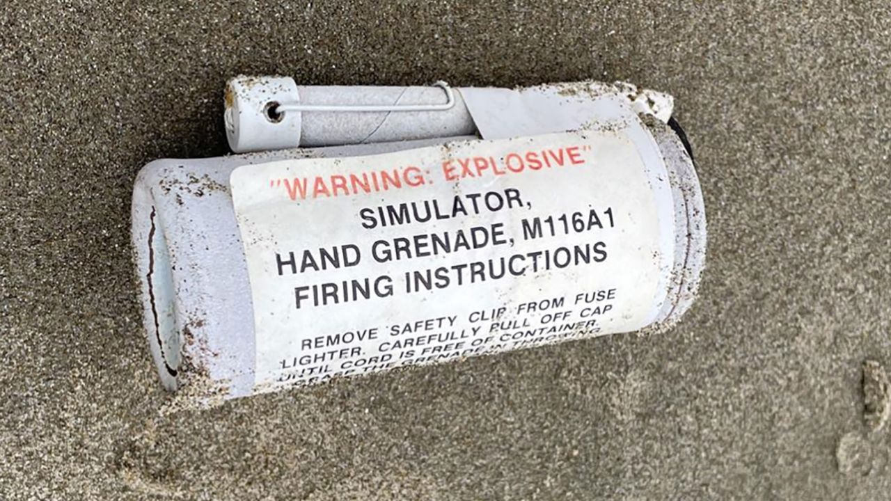 Police in Newport, Oregon have issued a warning to the public about multiple explosive hand grenades washing up on the beach.