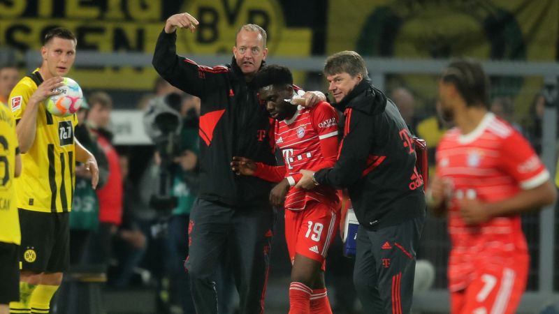 Alphonso Davies suffers ‘cranial bruise’ after being caught in the face by a boot during Der Klassiker | CNN