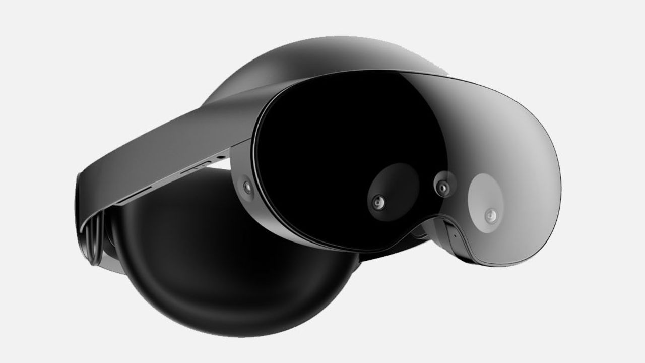 The Quest Pro headset has sensors that can track your eyes and facial expressions.