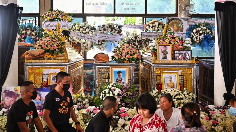Funeral rites begin for victims of mass shooting and stabbing at Thailand nursery