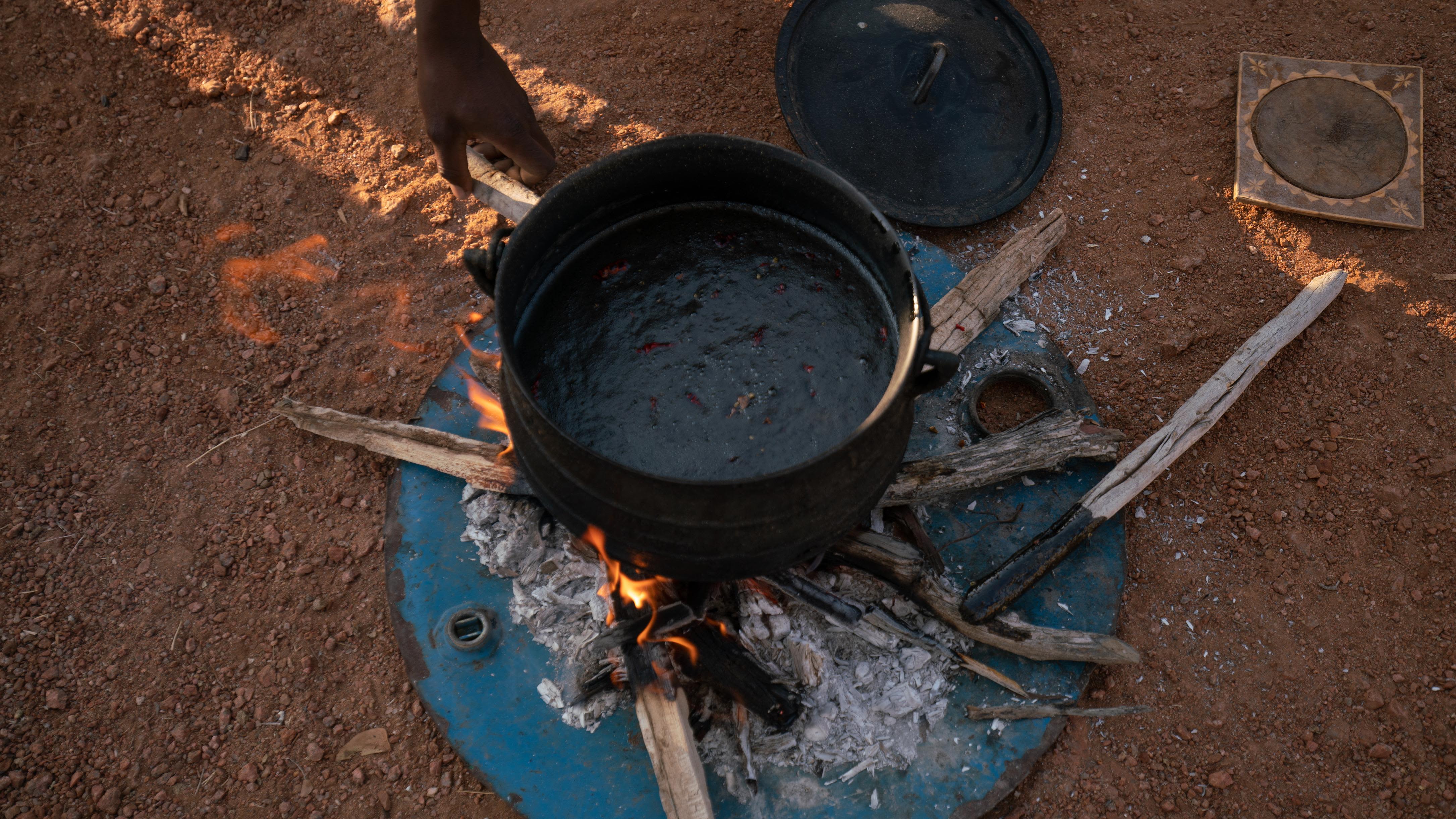 A thick black paste is made from chilies mixed with old engine oil, and used to cover fences.  "(Elephants) don't like the smell," said Garoeb. "They can smell it from 50 meters, so they won't come near the vegetable garden anymore." 