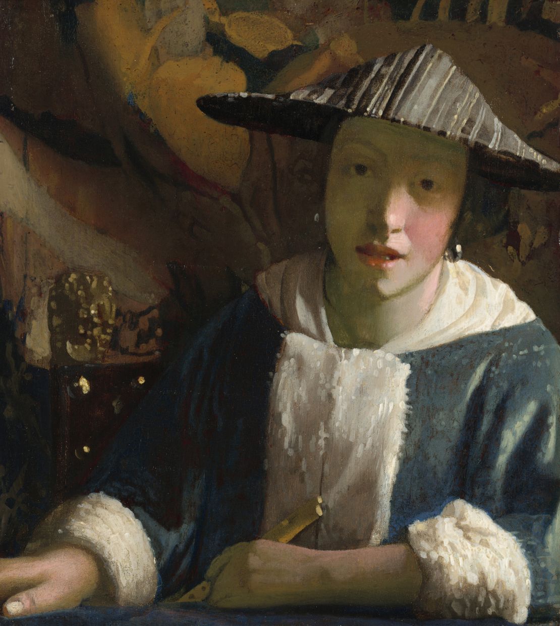 "Girl with the Flute" may have been painted by Vermeer's assistant or a family member.