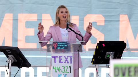 First Partner of California Jennifer Siebel Newsom speaks successful  Los Angeles connected  May 14, 2022. 