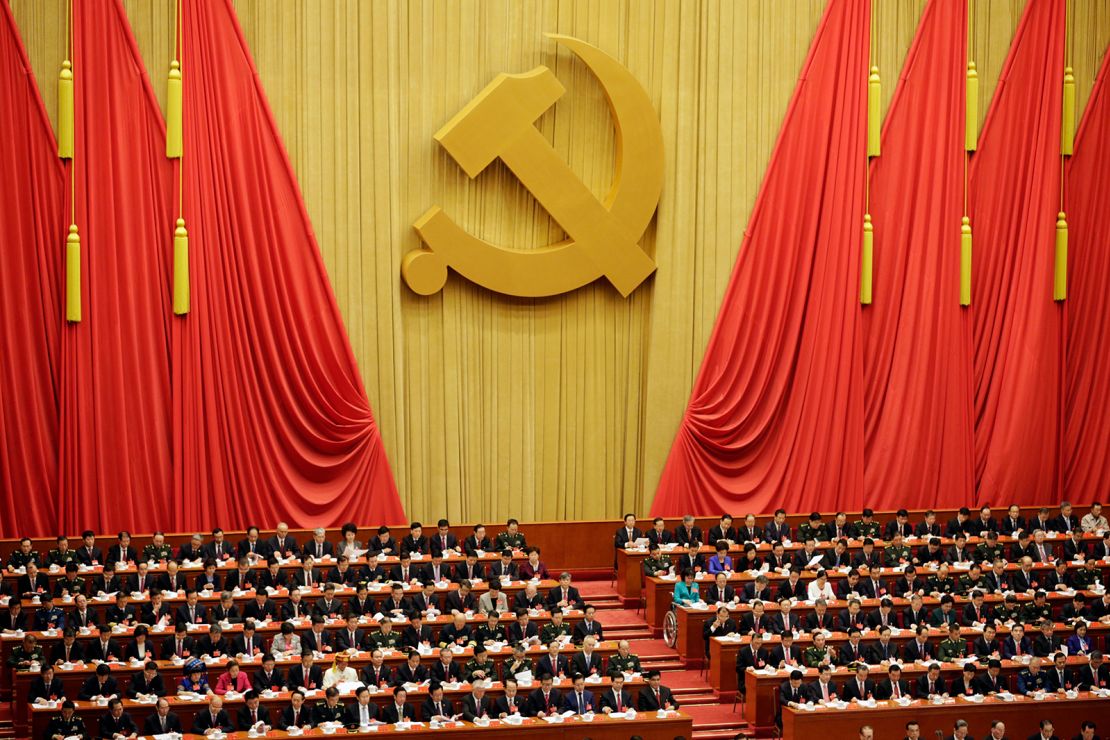 Delegates attend the opening of the Chinese Communist Party's 19th National Congress in October 2017. 