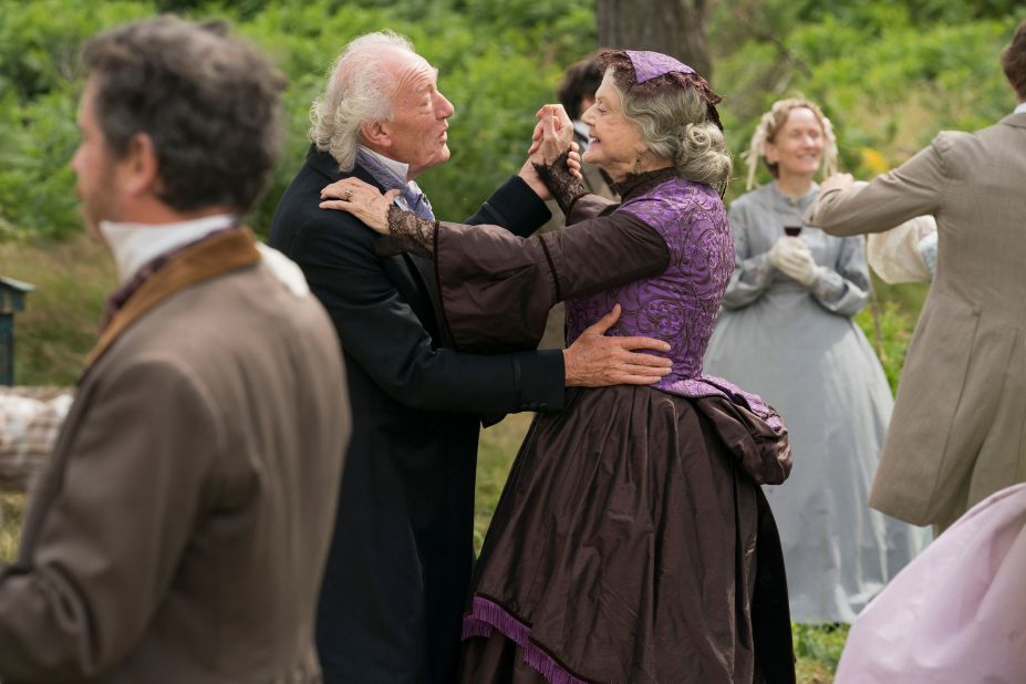 Lansbury dances with Michael Gambon in the "Little Women" miniseries that aired in the United States in 2018.