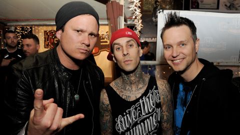 Tom DeLonge, Travis Barker and Mark Hoppus of Blink-182 in 2011. 