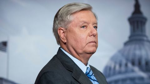 Senator Lindsey Graham (R-S.C.) listens during a press conference on refusing Russian annexation of portions of Ukraine, at the U.S. Capitol, in Washington, D.C., on Thursday, September 29, 2022. 