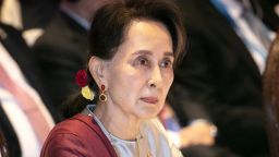 Myanmar's leader Aung San Suu Kyi participates in ASEAN-U.N. summit in Nonthaburi, Thailand, Nov. 3, 2019. 