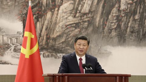 President Xi Jinping at the the unveiling of the Communist Party's new Politburo Standing Committee in Beijing, October 2017. His new leadership line-up included no clear potential heirs, raising the chances that he would seek to stay in office beyond 2022. 