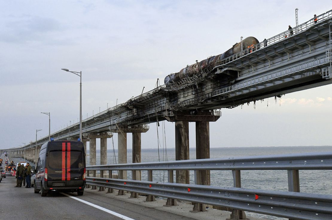 Road traffic resumed on the Crimea bridge, after it was severely disrupted following the blast. 