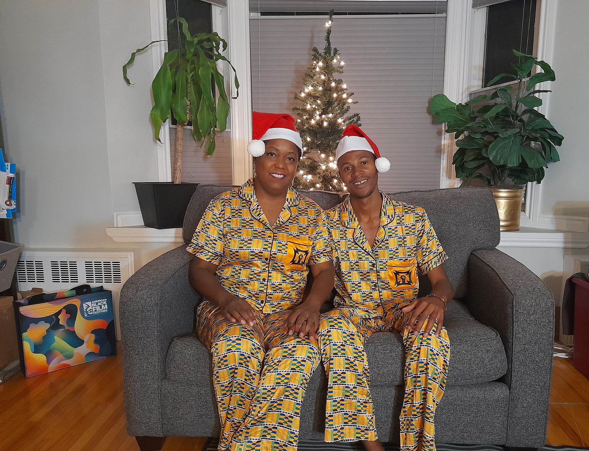 <strong>Business partners:</strong> Rachel and Honoré also run a business selling warm, Canada-winter-appropriate pajamas with African prints, called <a href="index.php?page=&url=https%3A%2F%2Fwww.wokeapparel.shop%2F" target="_blank" target="_blank">Woke Apparel.</a>
