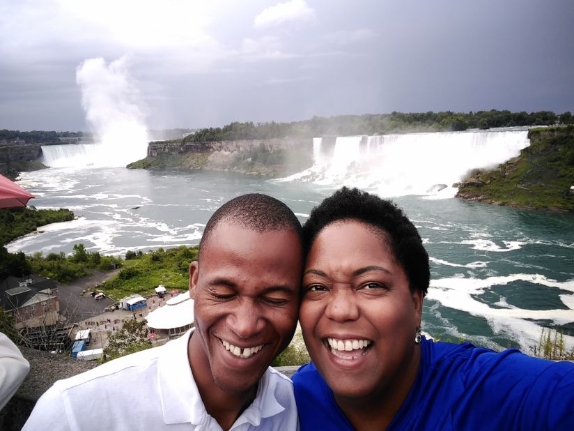 <strong>Exploring Canada: </strong>Here's Honoré and Rachel at Niagara Falls together. 