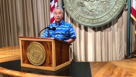 Hawaii Gov. David Ige speaks at a news conference at the Hawaii State Capitol in Honolulu on October 11, 2022. Ige signed an executive order Tuesday that aims to prevent other states from punishing their residents who get an abortion in the islands and stop other states from sanctioning local doctors and nurses who provide such care.
