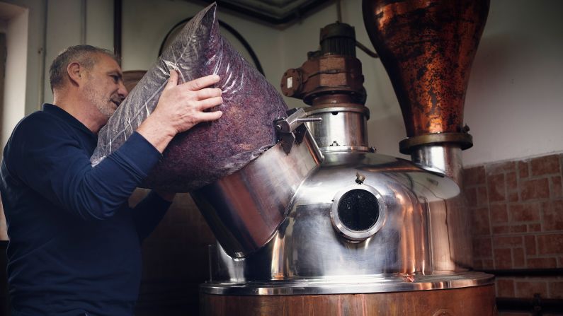 <strong>Real deal: </strong>Psiche's distillery uses traditional copper stills and brews the booze from wine, not marc.