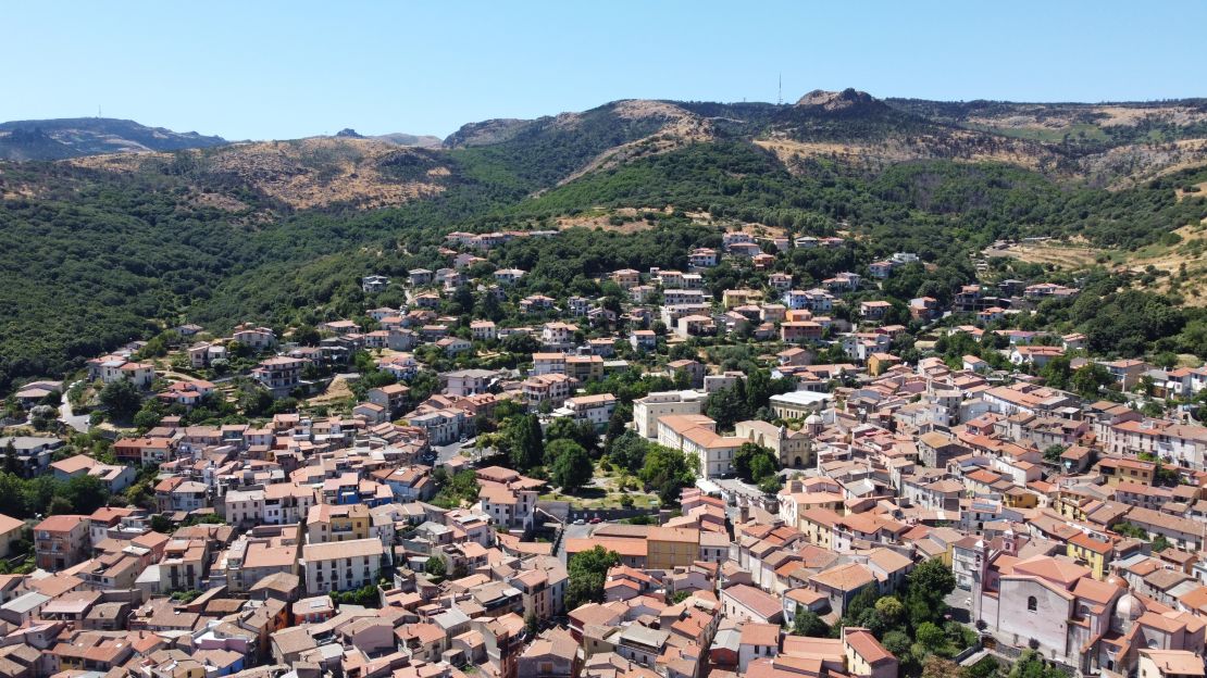 Santu Lussurgiu is located in the hills of western Sardinia.