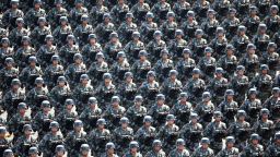 Soldiers march during a military parade in Beijing, capital of China, Sept. 3, 2015.