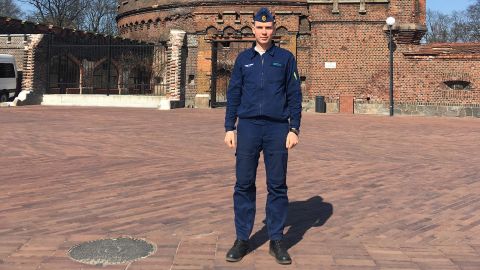 Gleb Erisov was photographed while serving in the Russian Air Force in Kaliningrad, a Russian location.