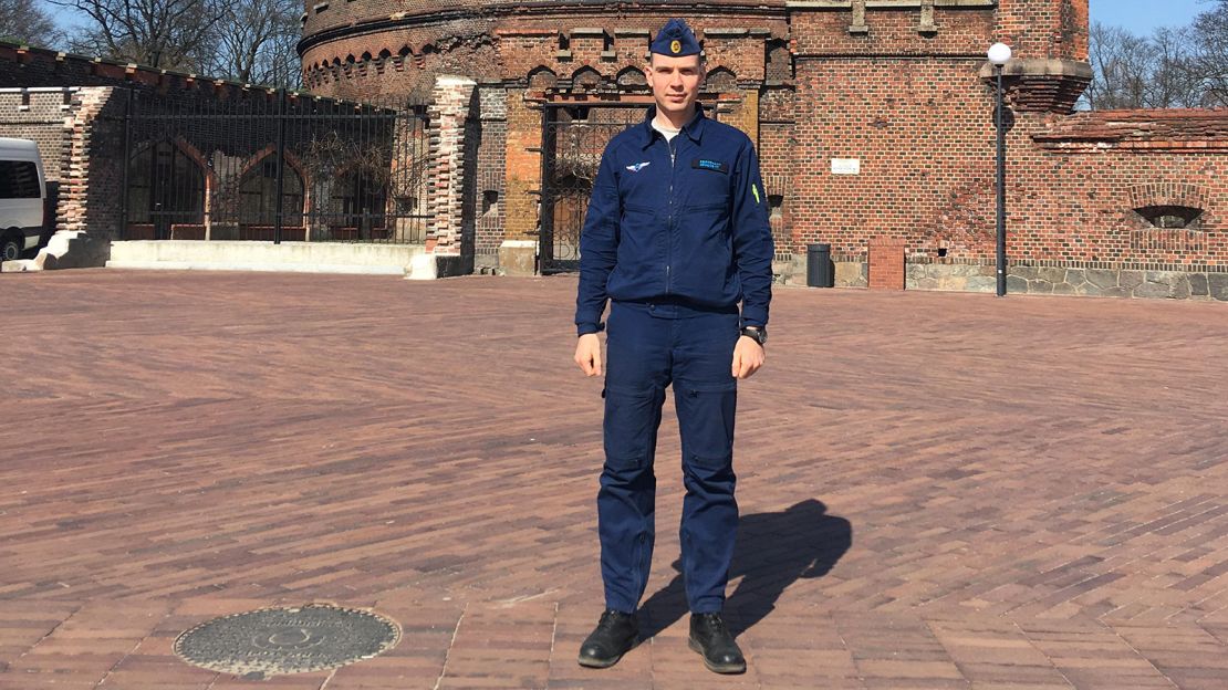 Gleb Irisov is pictured during his service with the Russian Air Force in Kaliningrad, a Russian exclave.