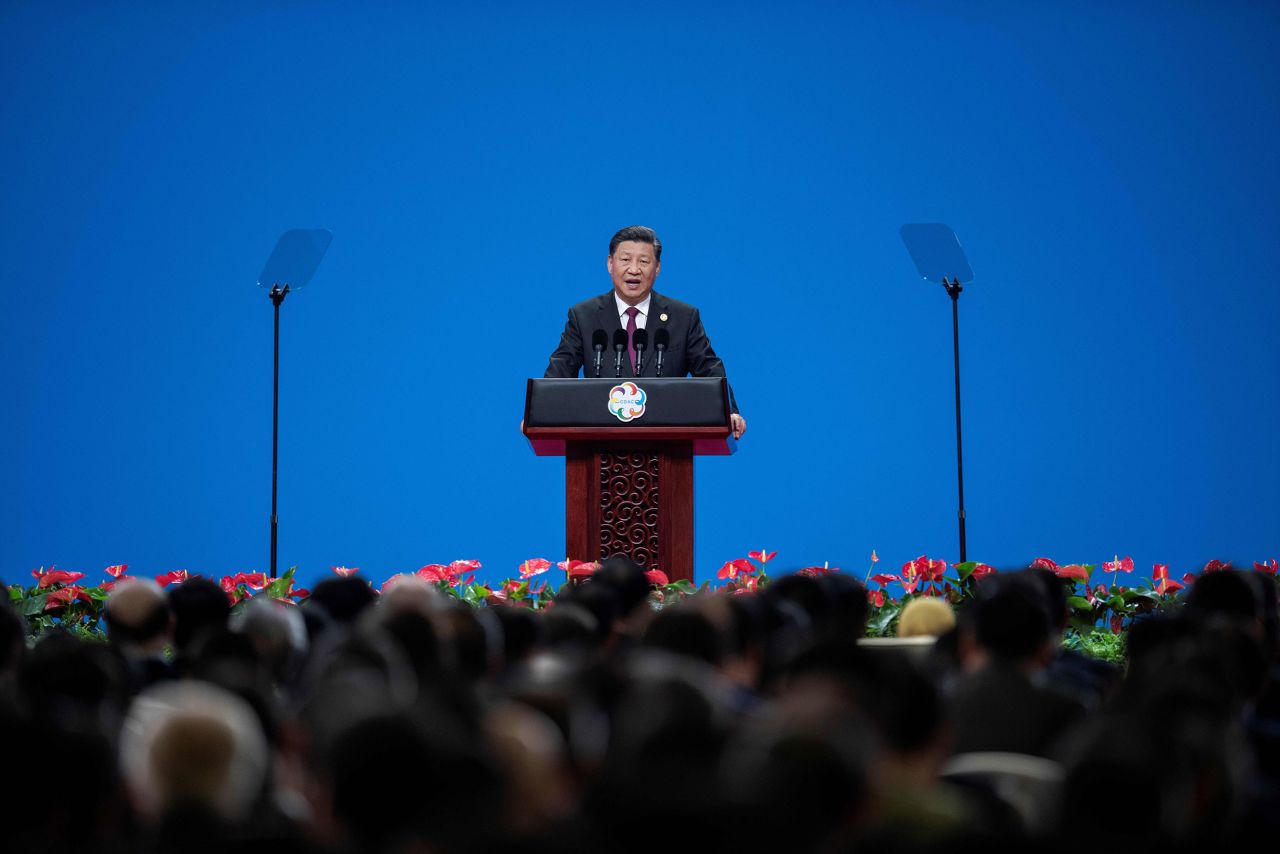 Xi delivers a speech in Beijing in May 2019 during the opening ceremony of the Conference on Dialogue of Asian Civilizations.