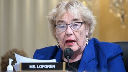 Committee member, US Representative  Zoe Lofgren, Democrat of California, speaks at a US House Select Committee hearing to Investigate the January 6 Attack on the US Capitol.