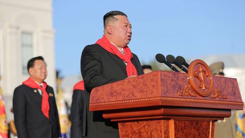 Kim Jong Un attends a ceremony in Pyongyang in this undated photo released on October 12, 2022, by the state-run Korean Central News Agency.
