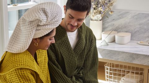 Ochre and Forest Spa Bathrobes
