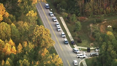 Law enforcement responds to a shooting in Raleigh, North Carolina on Thursday. 