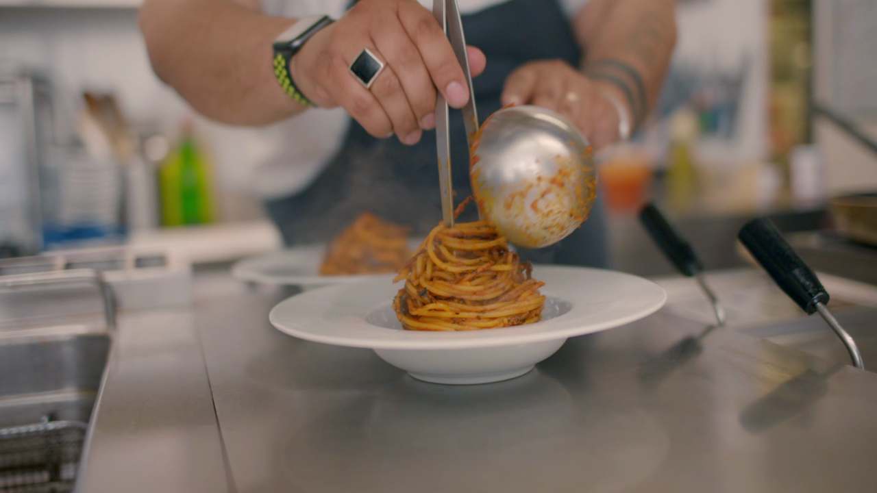 When the pasta makes a crackling noise, you know it's ready.