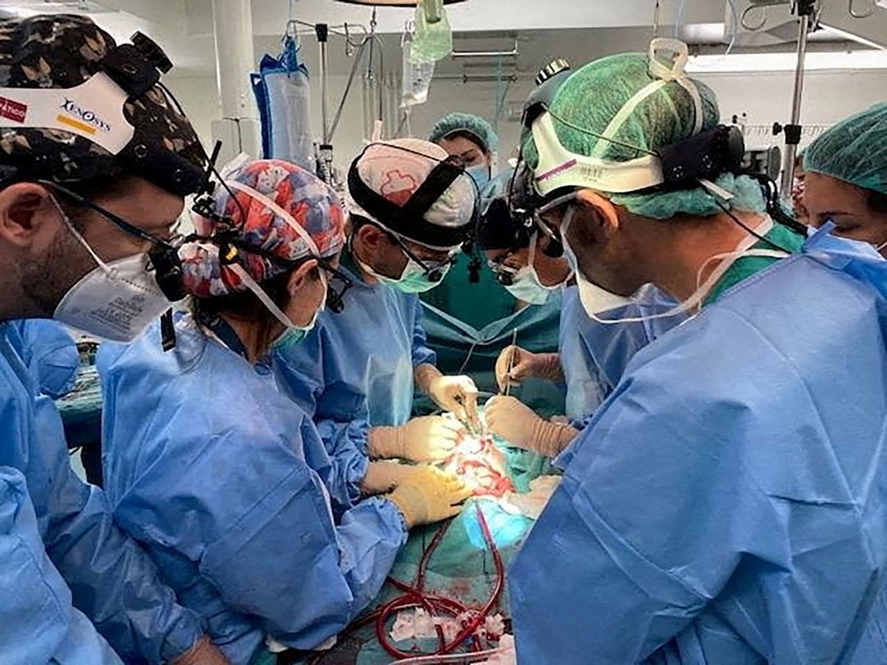 Doctors perform an intestine transplant in Madrid in this undated photo obtained by the Reuters news agency on Tuesday, October 11. Madrid's La Paz hospital said a 1-year-old girl is the beneficiary of what is <a href=