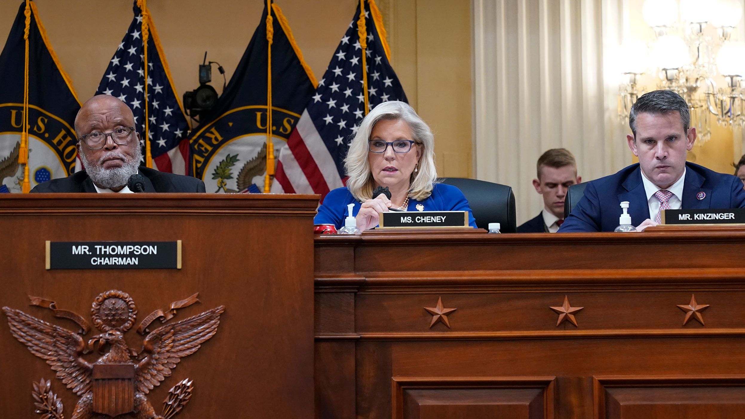 US Rep. Liz Cheney, the committee's vice chairwoman, offers a motion <a href="https://www.cnn.com/2022/10/13/politics/subpoena-trump-january-6-committee/index.html" target="_blank">to subpoena former President Donald Trump</a> on October 13.