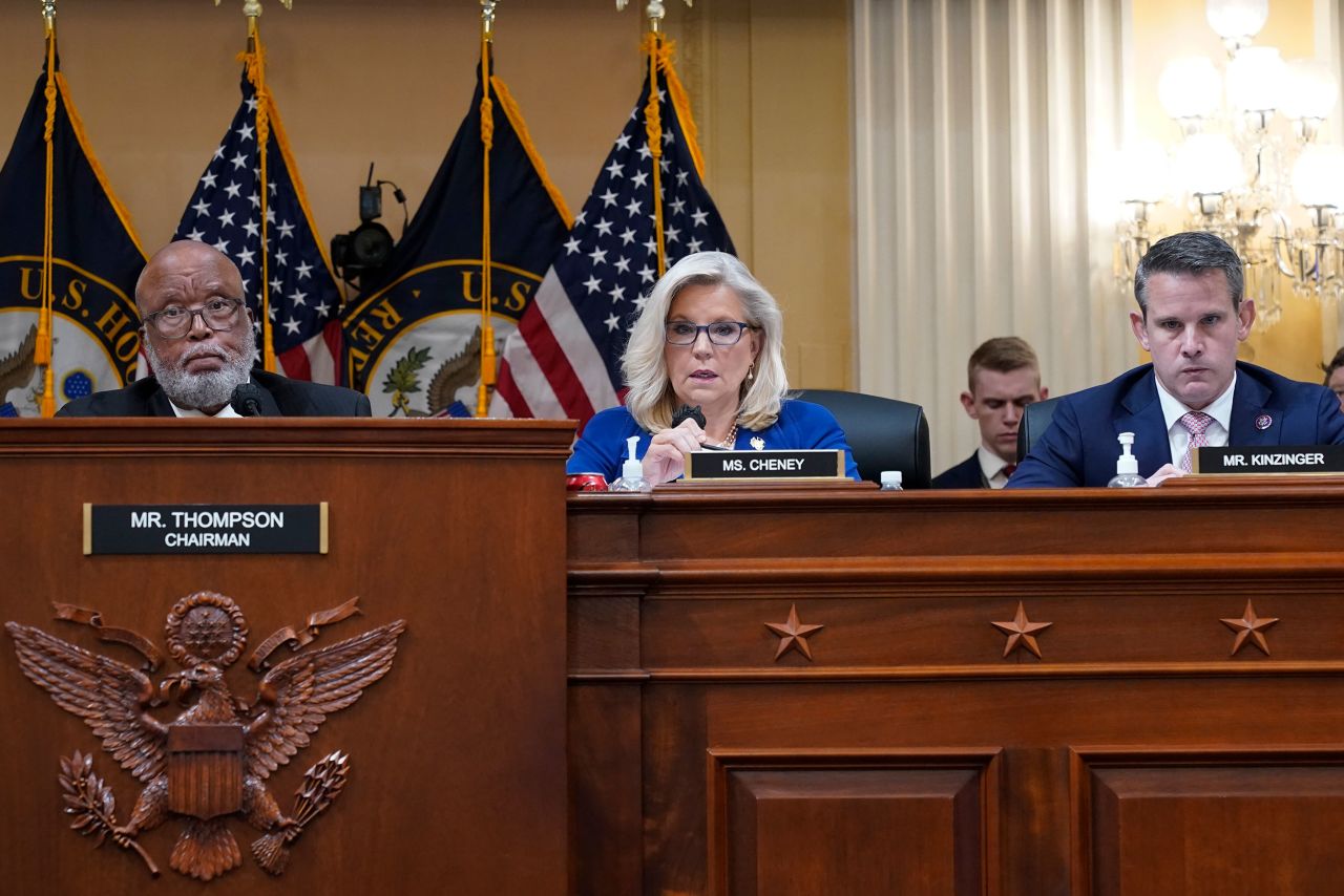 US Rep. Liz Cheney, the committee's vice chairwoman, offers a motion <a href="https://www.cnn.com/2022/10/13/politics/subpoena-trump-january-6-committee/index.html" target="_blank">to subpoena former President Donald Trump</a> on October 13.