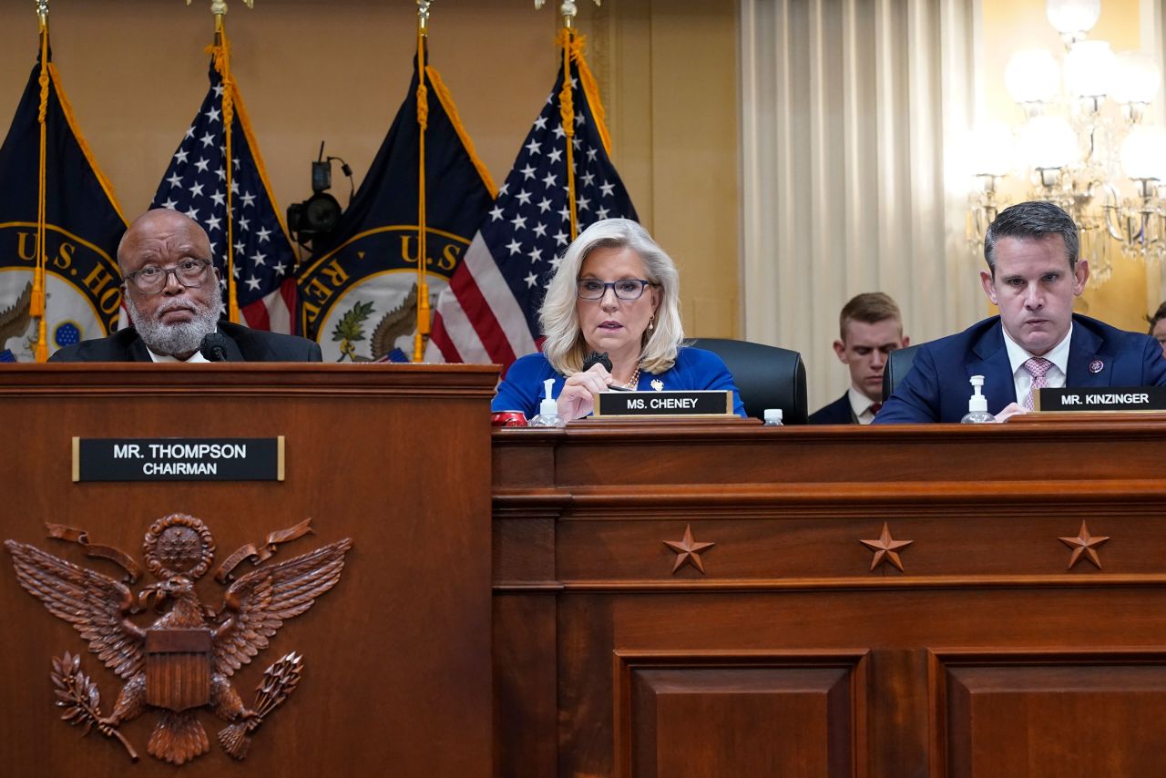 US Rep. Liz Cheney, the committee's vice chairwoman, offers a motion <a href="https://www.cnn.com/2022/10/13/politics/subpoena-trump-january-6-committee/index.html" target="_blank">to subpoena former President Donald Trump</a> on October 13.