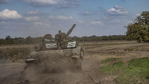 Ukrianin troops take control of a village in the Kherson region on Friday.