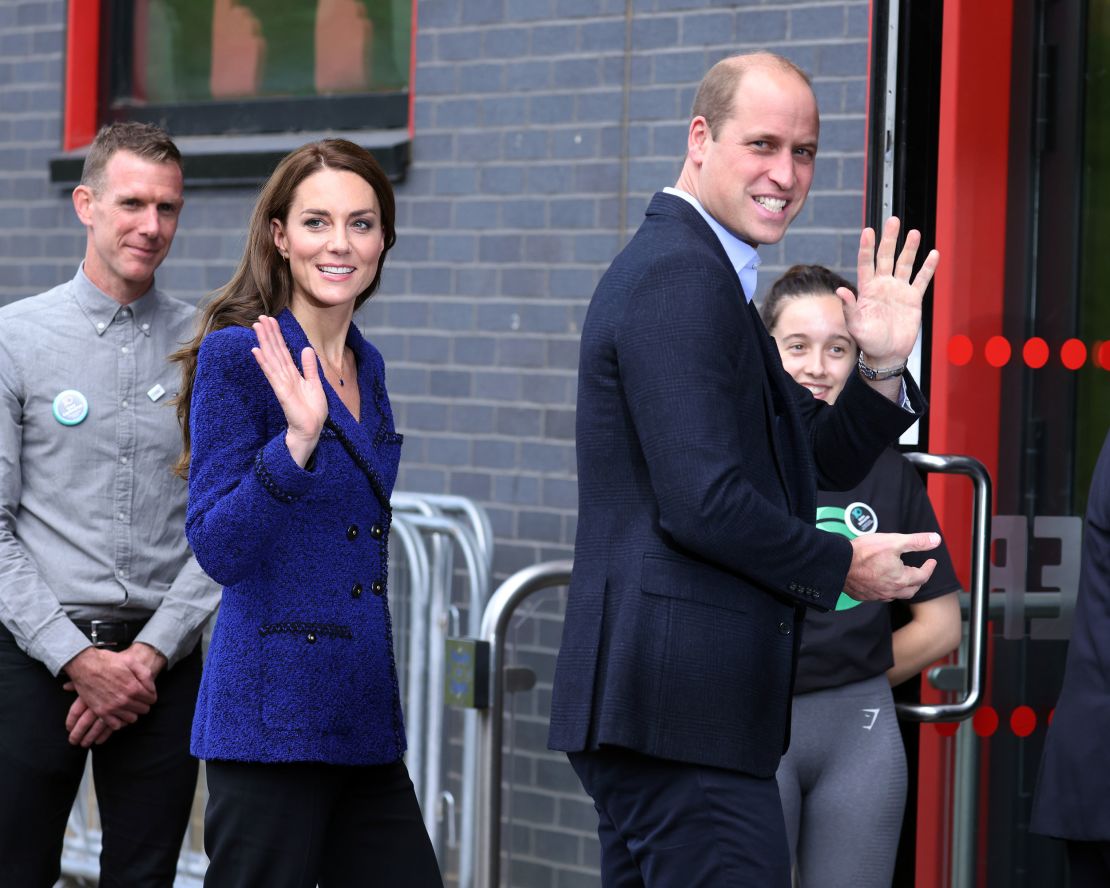 The Prince and Princess of Wales arrive at Copper Box Arena in London on October 13, 2022. 