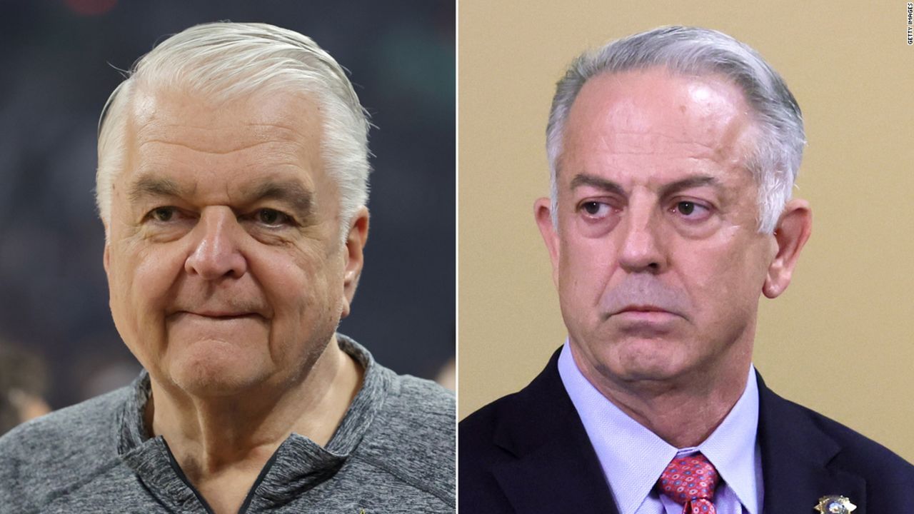 Steve Sisolak, left, and Joe Lombardo
