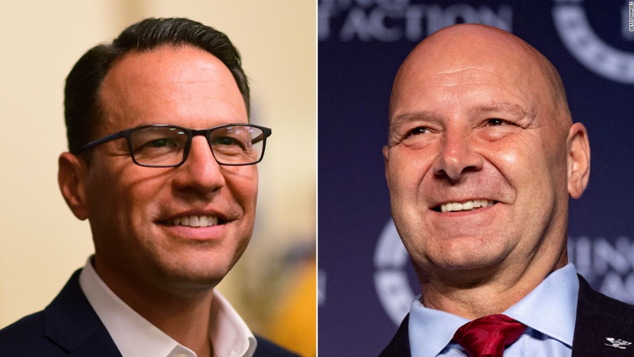 Josh Shapiro, left, and Doug Mastriano
