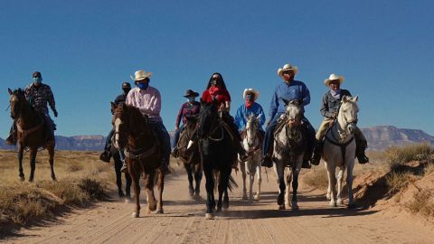 Citizens of Navajo Nation riding to the polls to cast their ballots.