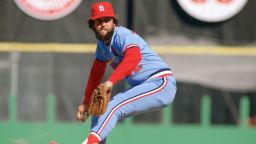 St. Louis Cardinals Bruce Sutter in action during a game from his 1982 season.
